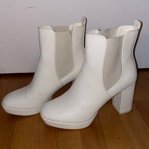 Never worn white boots